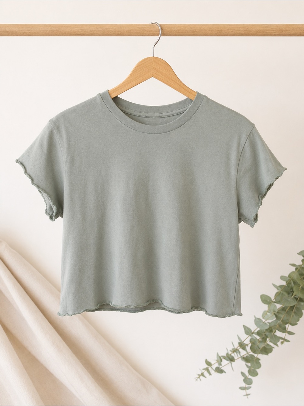 BLOOM x POP | Sage Green Short Sleeve Crewneck Tee